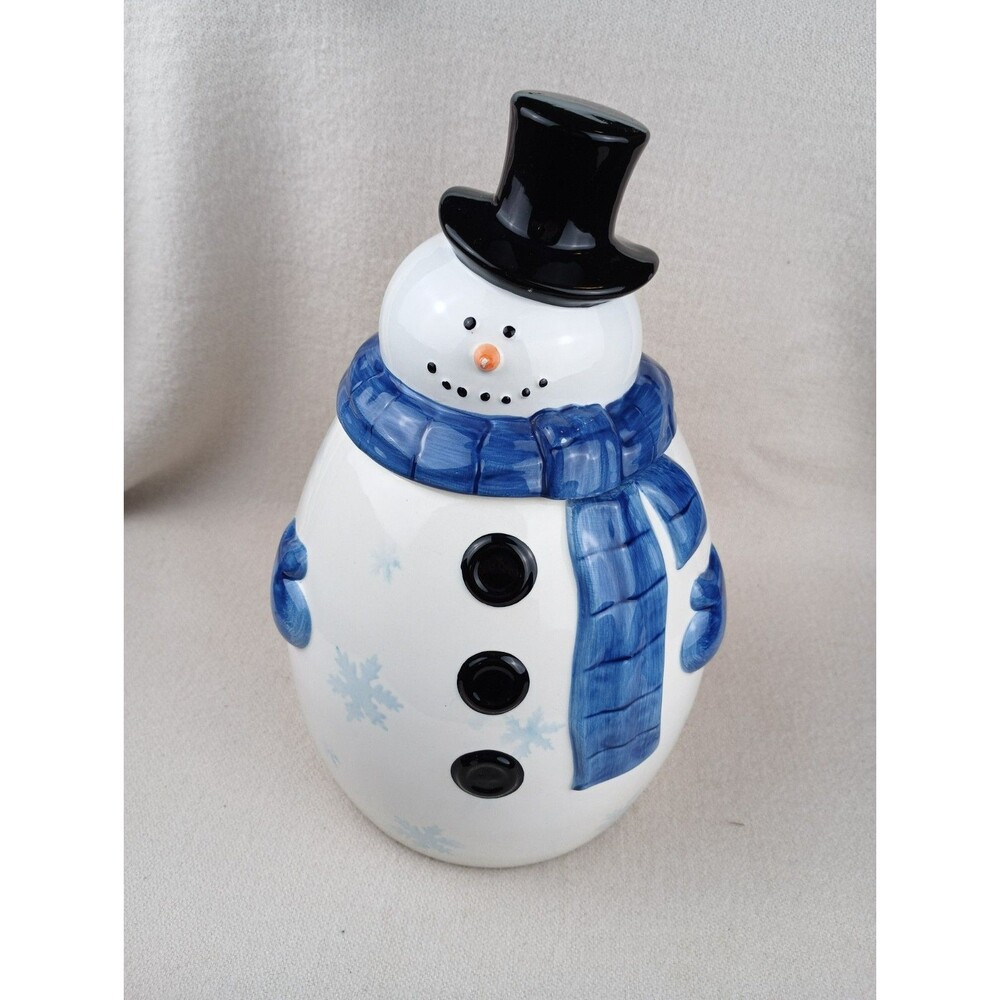 Vintage Mrs Fields Premium Cookies Limited Edition Holiday Snowman Cookie Jar